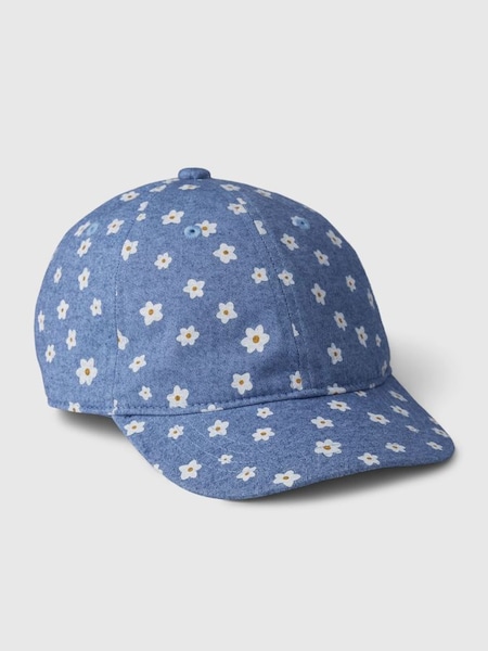 Blue Floral Graphic Print Baseball Hat (K79378) | £10