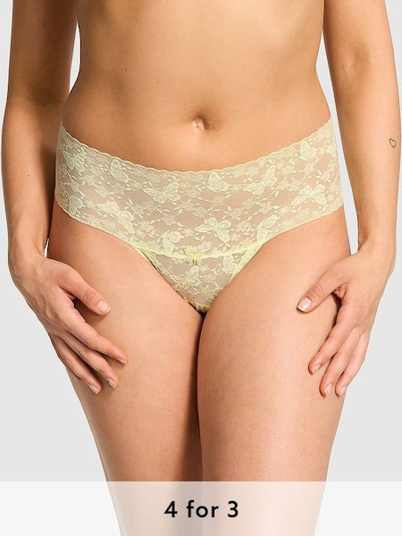 Lime Cream Green Hipster Thong Butterfly Lace Knickers (K79645) | £9