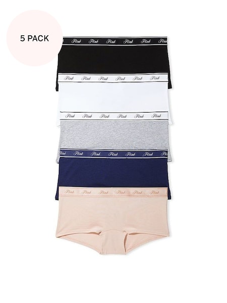 Black/White/Nude/Grey/Navy Blue Short Multipack Knickers (K79690) | £27