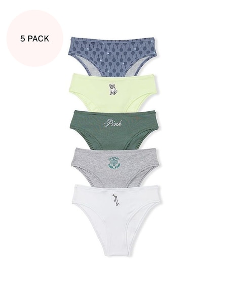 White/Grey/Green/Lime Green/Blue Cheeky Cotton Multipack Knickers (K79706) | £27