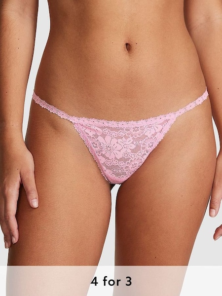 Pink Bubble G String Lace Knickers (K79743) | £9