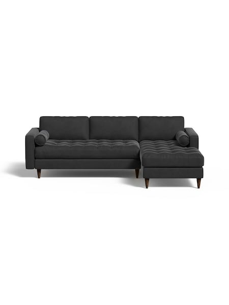 Scott Right Hand Facing Corner Sofa in Matt Velvet Charcoal Grey (K80083) | £1,775
