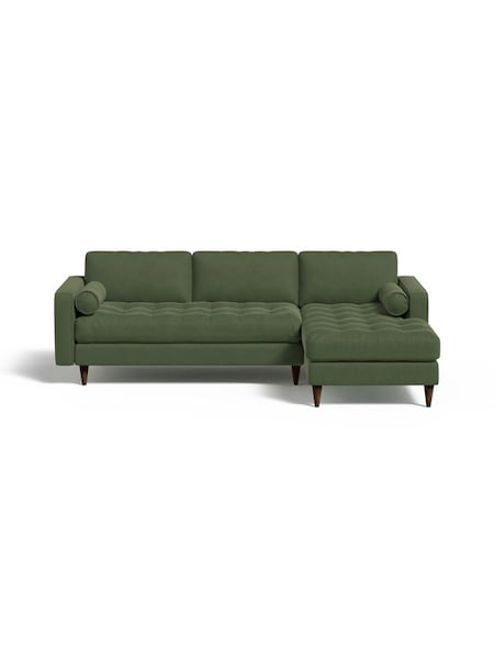 Scott Right Hand Facing Corner Sofa in Matt Velvet Grass Green (K80084) | £1,775
