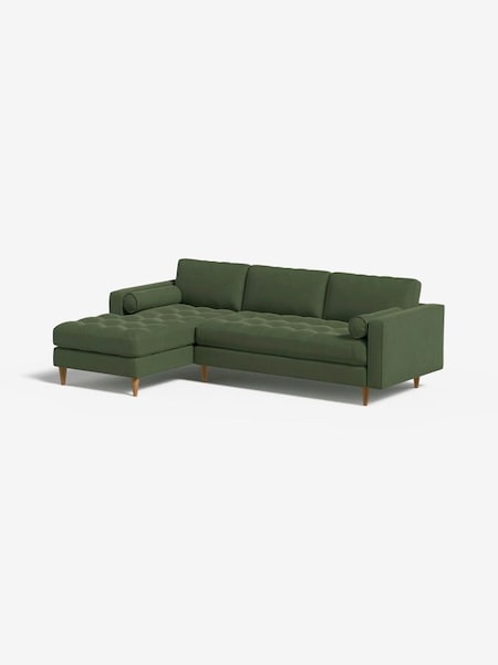 Scott Left Hand Facing Corner Sofa in Matt Velvet Grass Green (K80085) | £1,775