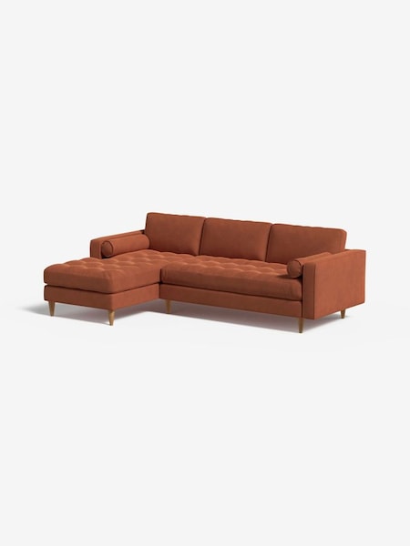Scott Left Hand Facing Corner Sofa in Matt Velvet Burnt Orange (K80092) | £1,775
