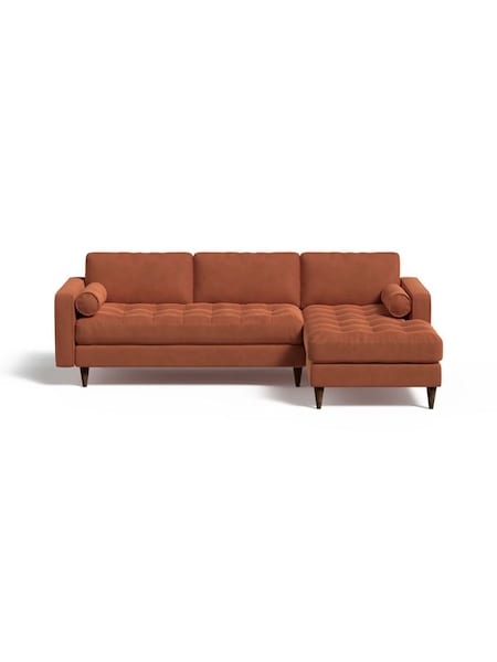Scott Right Hand Facing Corner Sofa in Matt Velvet Burnt Orange (K80096) | £1,775