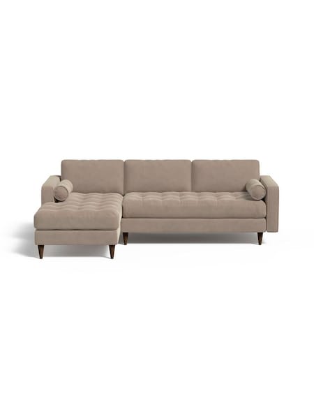 Scott Left Hand Facing Corner Sofa in Matt Velvet Taupe Grey (K80128) | £1,775