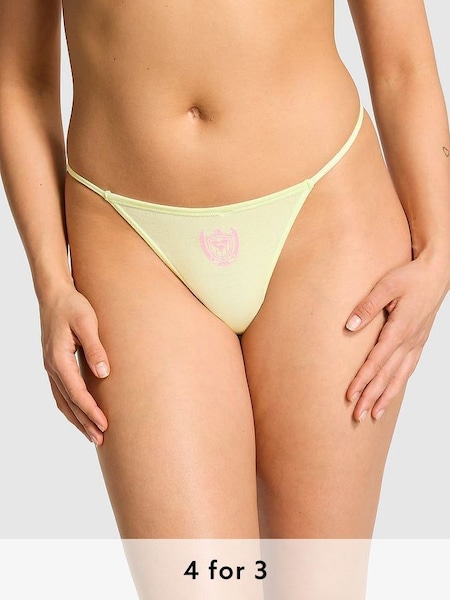 Lime Cream Green Crest G String Cotton Knickers (K80584) | £9