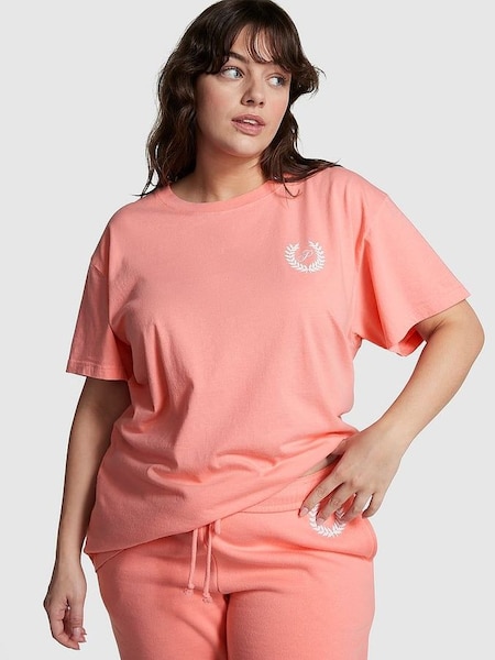 Passion Pink Short Sleeve Oversized Campus T-Shirt (K80595) | £25