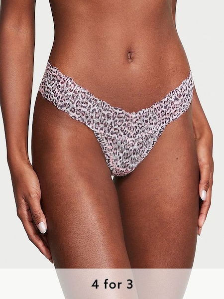 Purest Pink Basic Animal Instincts Thong Posey Lace Knickers (K80626) | £9