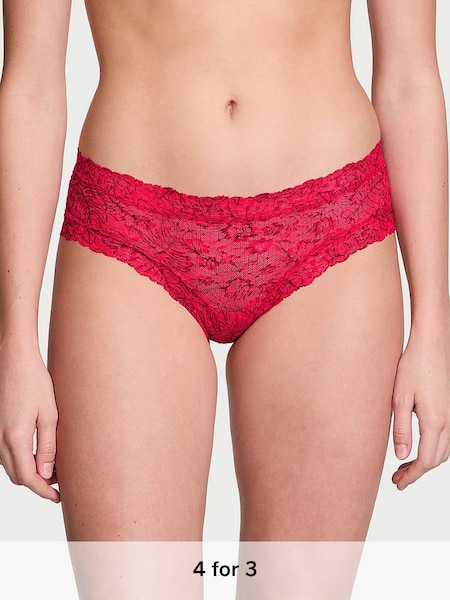 Hottie Pink Palm Leaf Cheeky Posey Lace Knickers (K80710) | £9