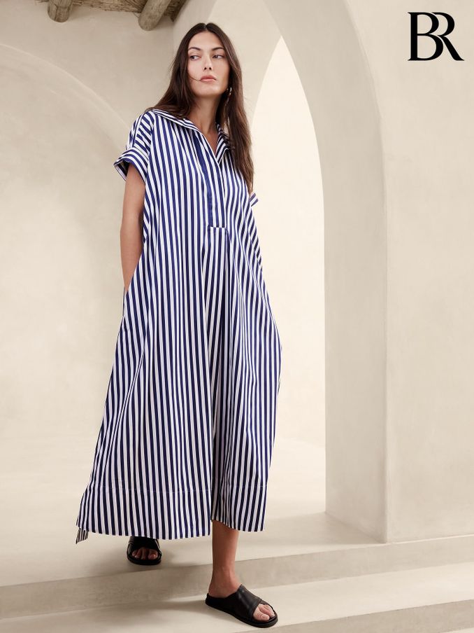 Banana republic black sales and white dress