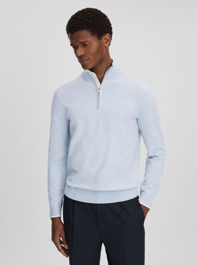 Men s Zip Neck Jumpers The Zip Neck Jumper Reiss