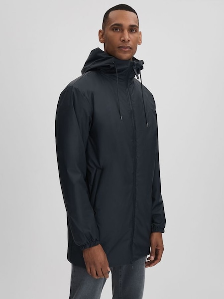 Rains Waterproof Long Jacket in Navy (K81472) | £249
