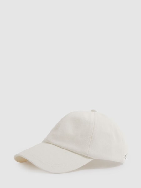 Cotton Embroidered Baseball Cap in White (K81563) | £48
