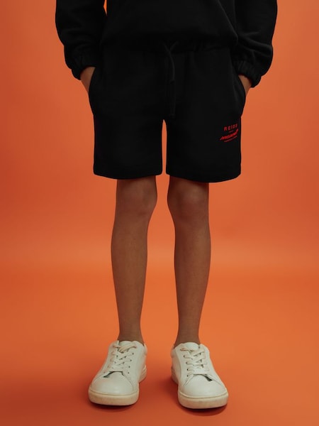 Senior McLaren F1 Cotton Drawstring Shorts in Black (K83940) | £32