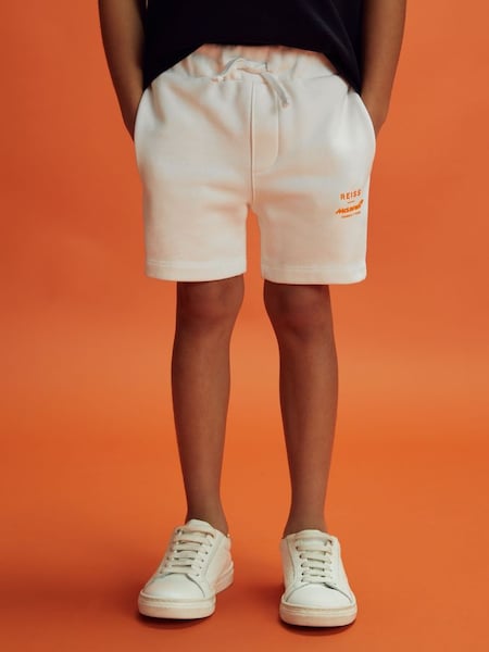 Junior McLaren F1 Cotton Drawstring Shorts in White (K83951) | £28