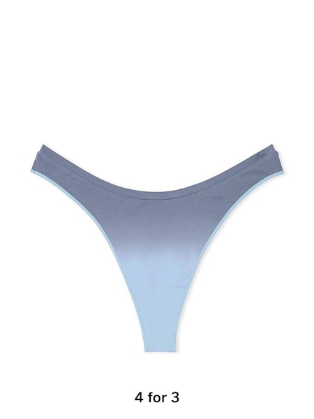 Light Blue Dip Dye Thong Seamless Knickers (K86343) | £9