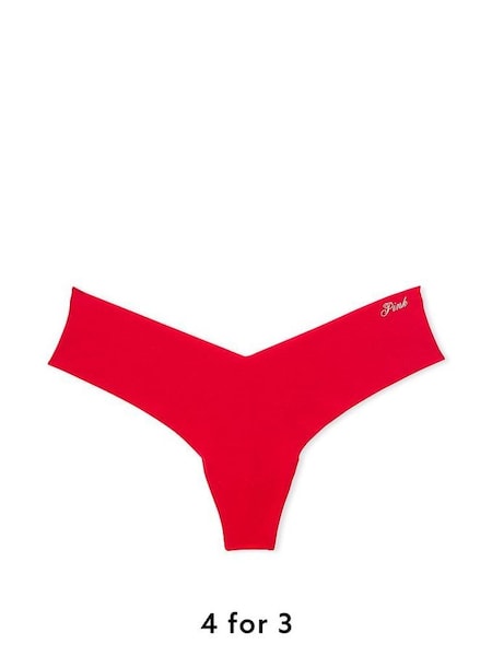 Pin Up Red Thong No Show High Leg Knickers (K86349) | £9