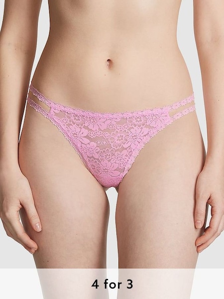 Pink Bubble Thong Lace Knickers (K86368) | £9