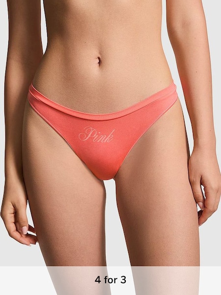 Crazy For Coral Pink Thong Seamless Knickers (K86378) | £9