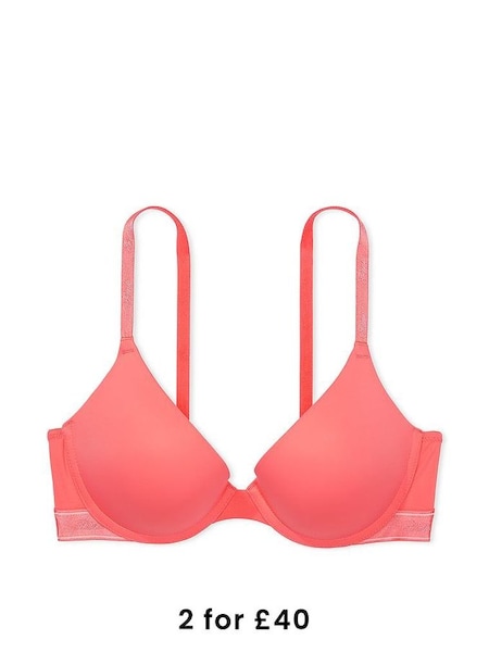 Crazy For Coral Pink Push Up Bra (K89084) | £29