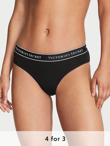 Black with Black Band Hipster Logo Knickers (K89143) | £9