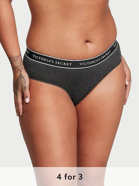 Charcoal Heather Grey Hipster Logo Knickers (K89156) | £9