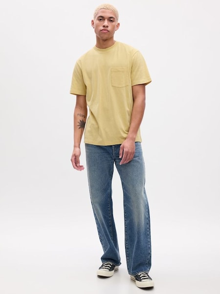 Yellow Original Pocket Short Sleeve Crew Neck T-Shirt (K90385) | £14