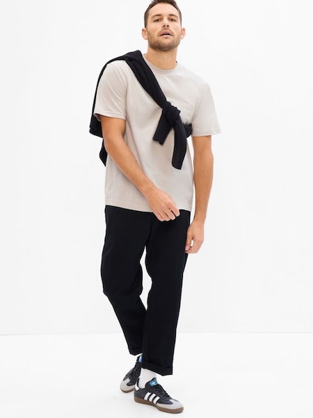 Beige Original Pocket Short Sleeve Crew Neck T-Shirt (K90399) | £14