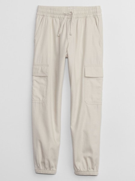 Cream Cargo Joggers with Washwell (4-13yrs) (K90639) | £20