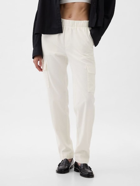 White Twill Cargo Trousers (K90651) | £50