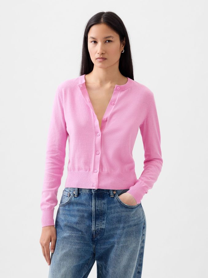 Gap pink cardigan new arrivals