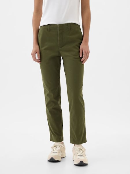 Green High Waisted Downtown Chinos (K90675) | £40