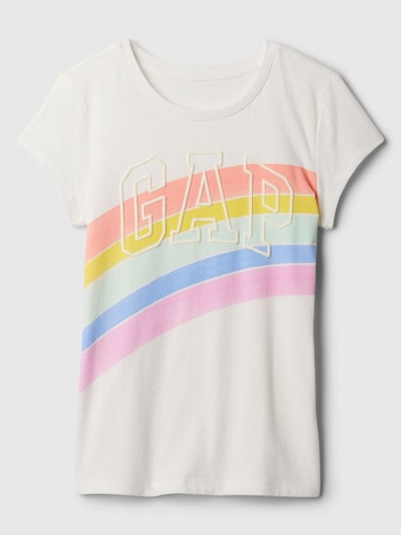White Rainbow Logo Graphic Short Sleeve Crew Neck T-Shirt (4-13yrs) (K90676) | £10