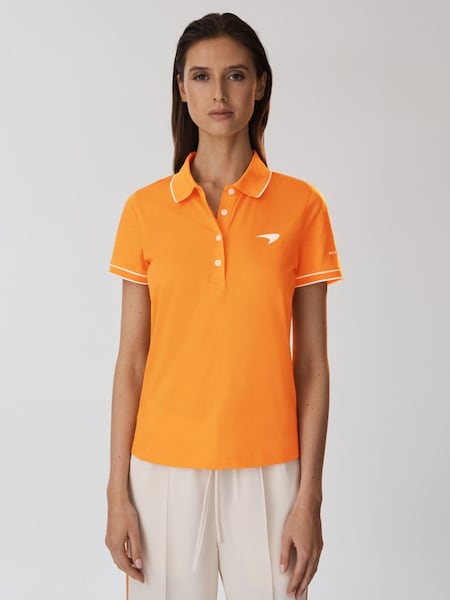 McLaren F1 Mercerised Cotton Polo Shirt in Papaya (K92488) | £98