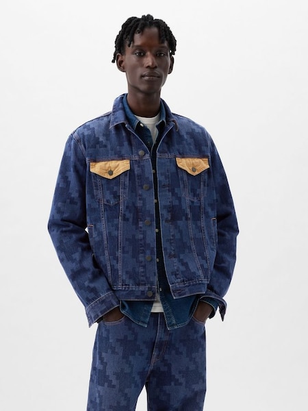 Blue Dapper Dan Organic Cotton Icon Denim Jacket (K93272) | £105