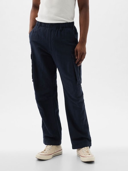 Blue Cargo Trousers contains Linen (K93293) | £55