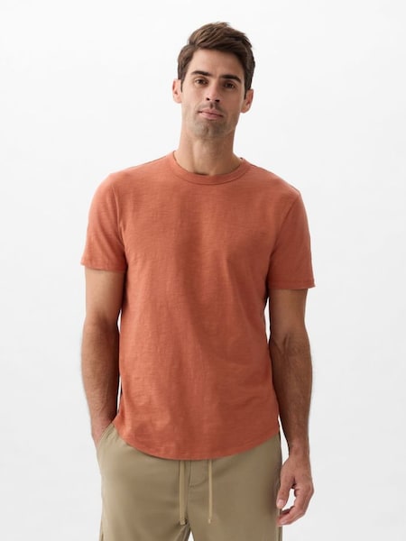 Orange Cotton Crew Neck Short Sleeve T-Shirt (K93300) | £12