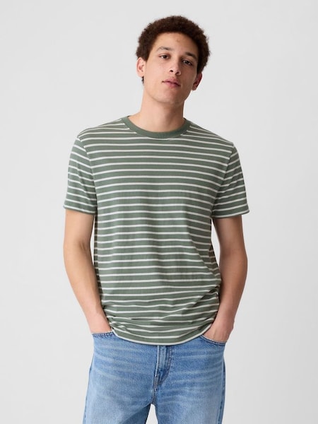 Green Cotton Everyday Soft Stripe T-Shirt (K93313) | £12