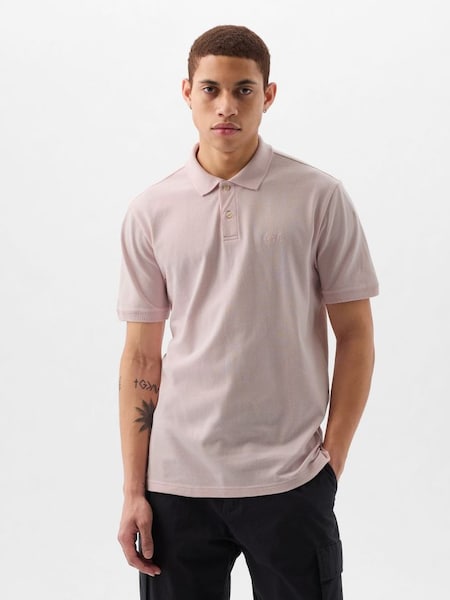Pink Logo Pique Short Sleeve Polo Shirt (K93322) | £20