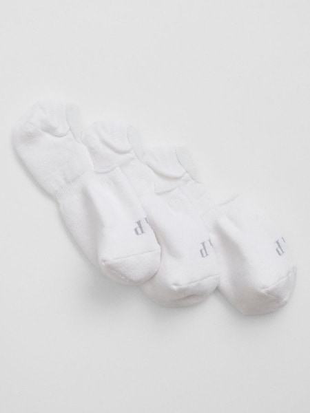 White Logo No Show Socks (3 Pack) (K93325) | £10