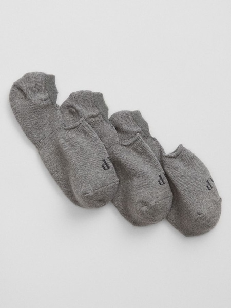 Grey Logo No Show Socks (3 Pack) (K93333) | £10