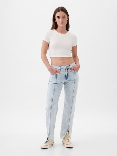 Acid Wash Blue Mid Rise 90s Loose Jeans (K93343) | £55