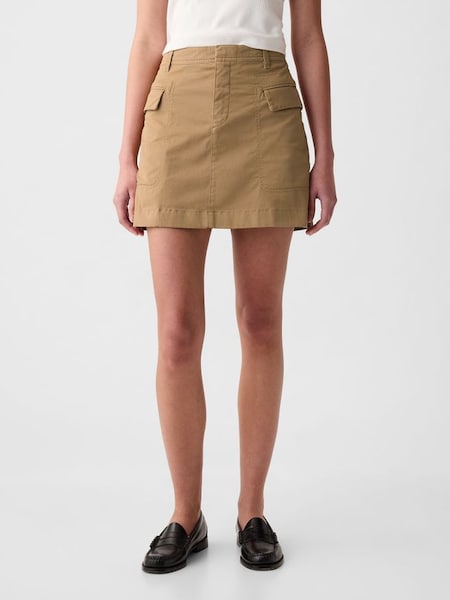 Tan Brown Cargo Mini Skirt (K93437) | £35