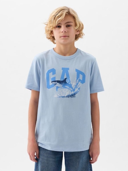 Blue Logo Shark Graphic Short Sleeve Crew Neck T-Shirt (4-13yrs) (K93822) | £10
