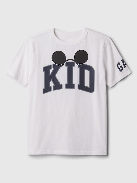 White Cotton Disney Graphic Logo Short Sleeve Crew Neck T-Shirt (4-13yrs) (K93869) | £14