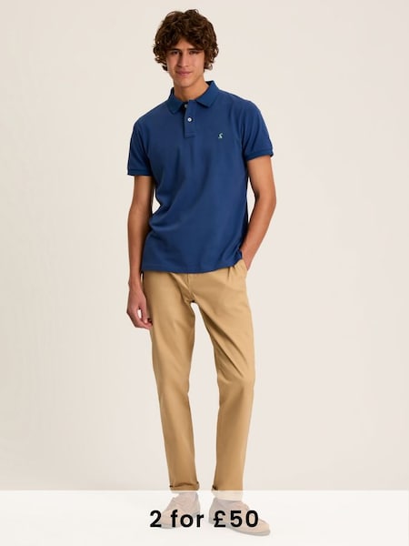 Woody Blue Slim Fit Cotton Polo Shirt (K97755) | £29.95