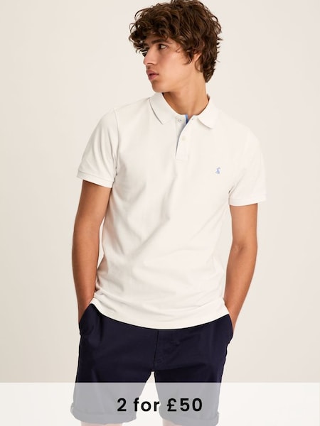 Woody Chalk White Cotton Polo Shirt (K97756) | £29.95