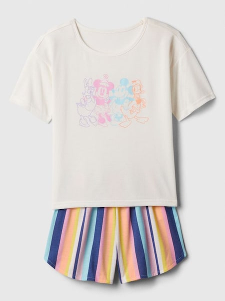 White Disney T-Shirt and Shorts Pyjama Set (4-13yrs) (K98613) | £25